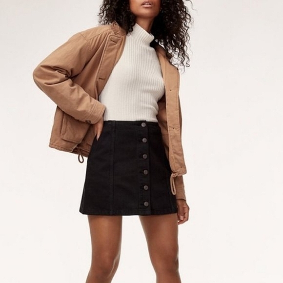 Wilfred Free - Ahrens Button Denim Mini Skirt - Size 8 - Picture 3 of 10